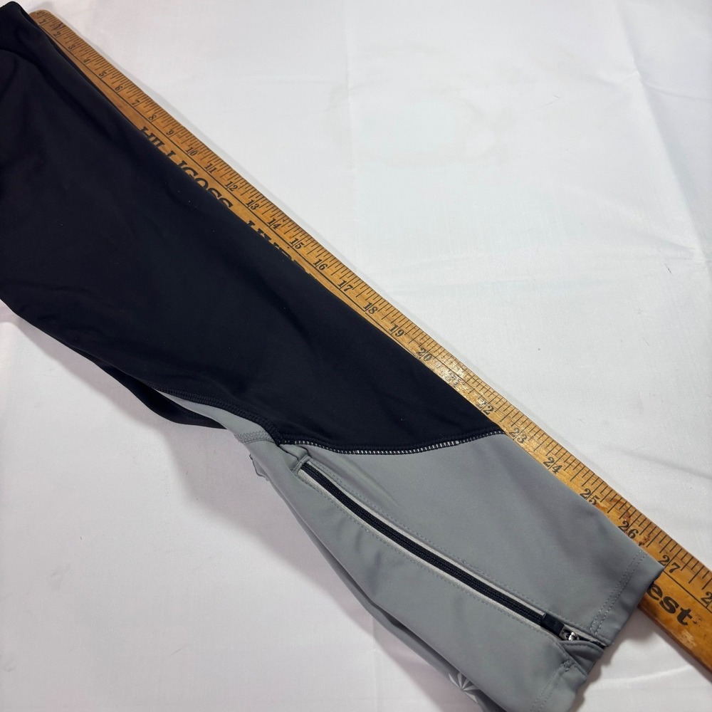 Athleta HOMESTRETCH RUN TIGHT Gray Colorblock Running Leggings Ankle Zip Medium - Picture 10 of 10